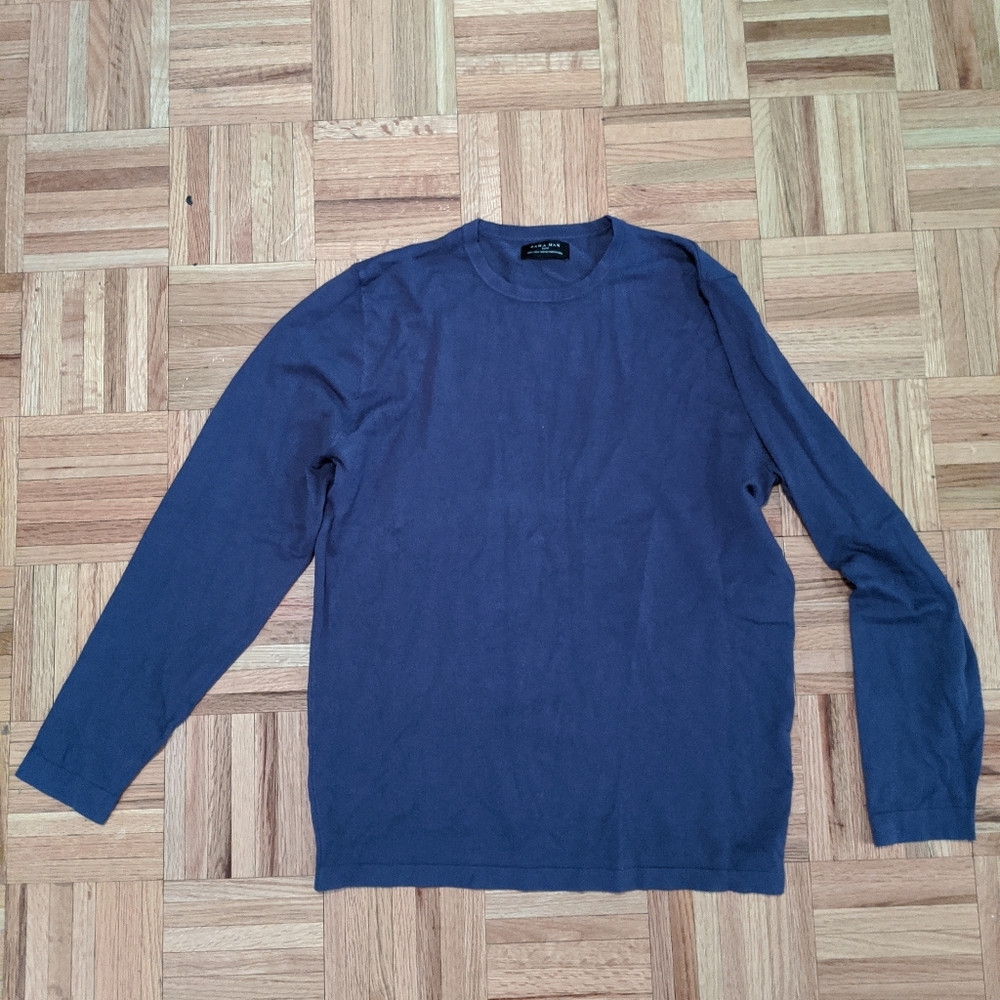 Zara Blue Basic Crew Neck Sweater - image 1